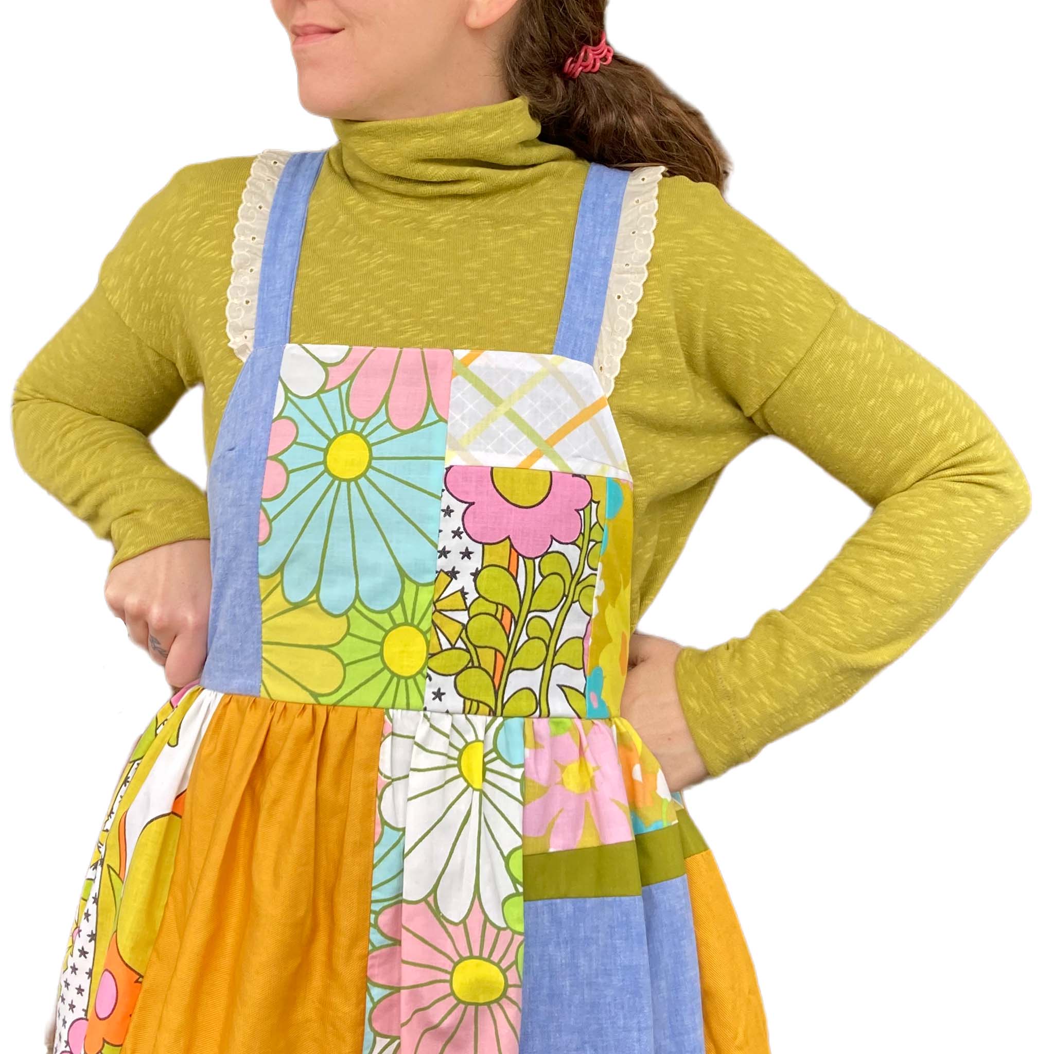 The Anomaly Pinafore Dress (Mustard & Pink)