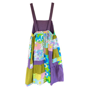 The Anomaly Pinafore Dress (Olive & Purple)