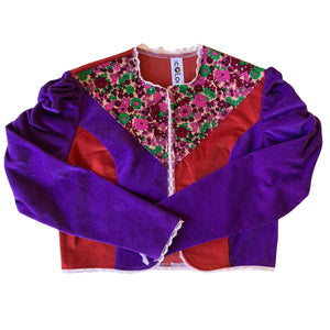 Josephine Jacket (Red/Purple/Floral Corduroy)