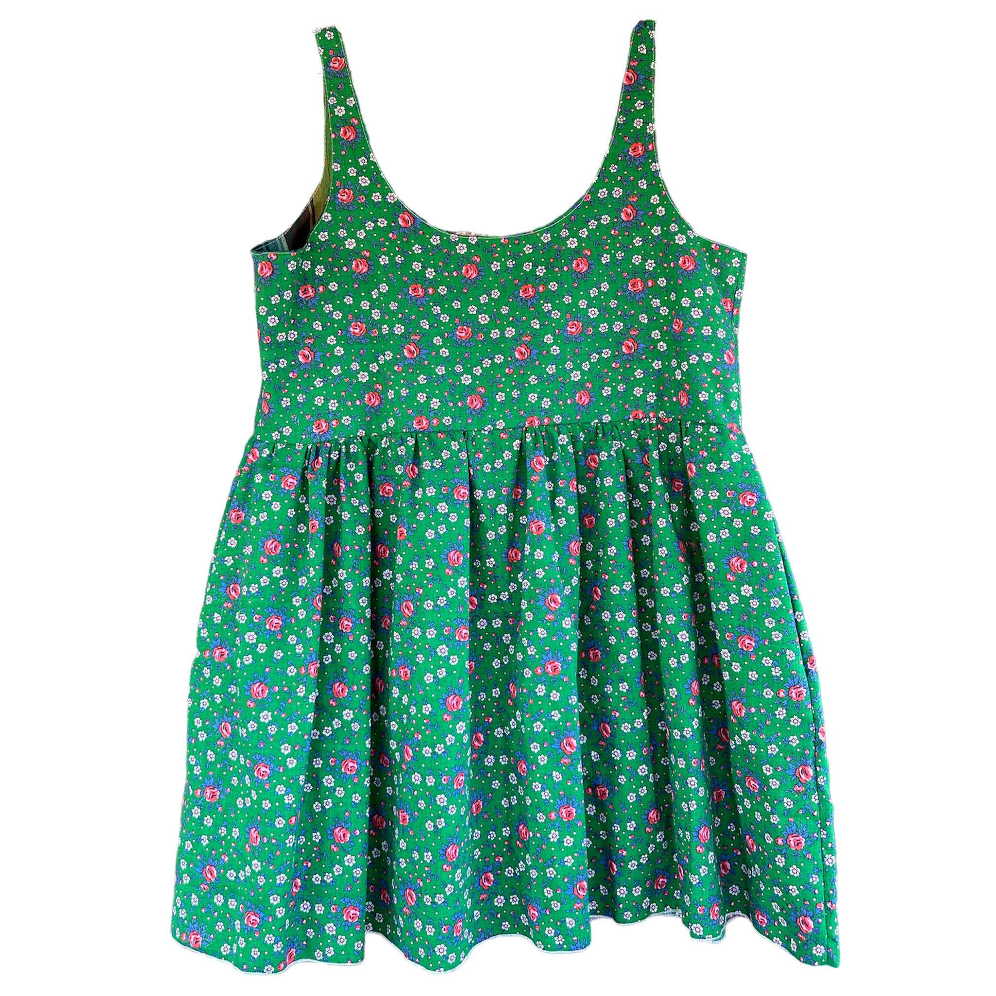 Terri Mini Dress (green floral)